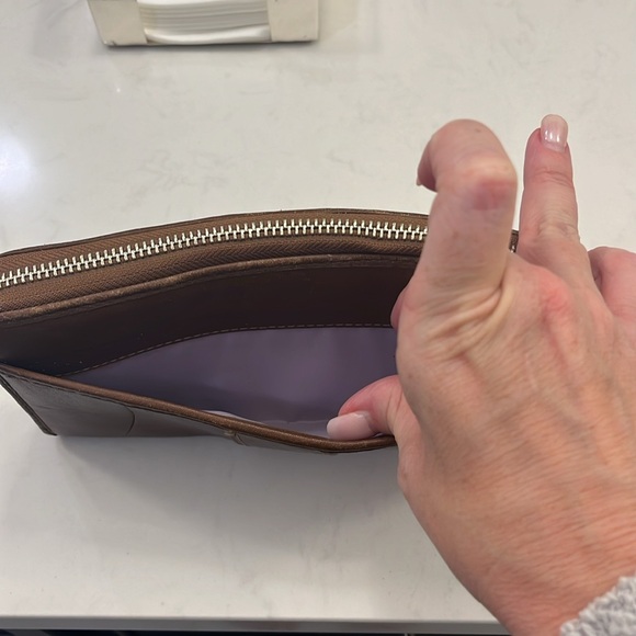 Brown Buckle Leather Coach Wallet - Picture 5 of 13